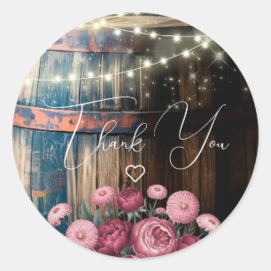 Sticker Rond Russe Whiskey Whiskey Barrel Mariage