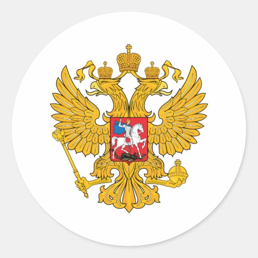 Sticker Rond Russie Deux aigle à tête (Devant)