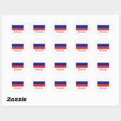 Sticker Rond Russie Drapeau avec nom en russe (Feuille)