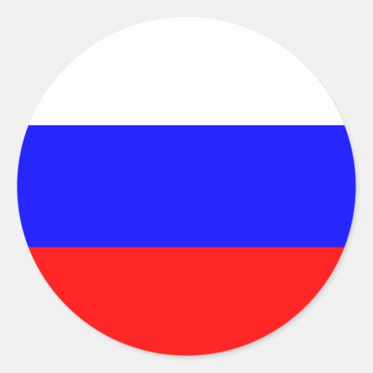 Sticker Rond Russie - Drapeau russe (Devant)