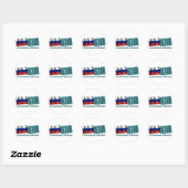 Sticker Rond Russie et Oblast de Sakhaline (Feuille)