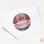 Sticker Rond Russie Russie Canada drapeau des racines de l'arbr (Enveloppe)