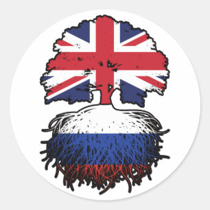 Sticker Rond Russie Russie Russie Royaume-Uni Royaume-Uni Royau