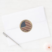 Sticker Rond Rustic American Flag Patriotic Adresse de retour (Enveloppe)