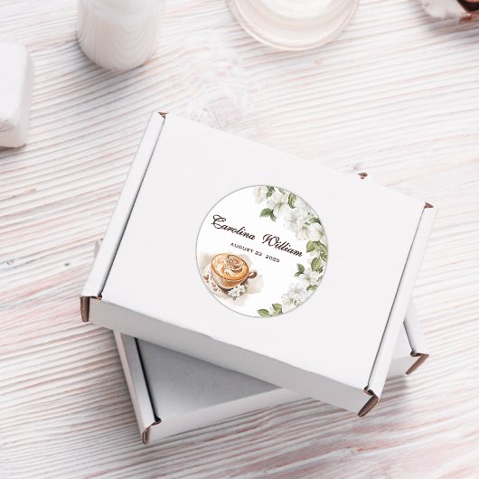 Sticker Rond Rustic Baby est en train de brasser le Baby shower