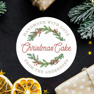 Sticker Rond Rustic Berry Wreath cadeau de vacances de cuisine