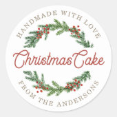 Sticker Rond Rustic Berry Wreath cadeau de vacances de cuisine (Devant)