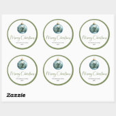 Sticker Rond Rustic Bohemian Simple Christmas Round Gift Labels (Feuille)