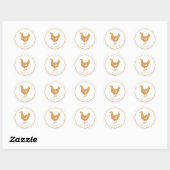 Sticker Rond Rustic Boho Chic Wildflowers Chicken Meal Choice  (Feuille)