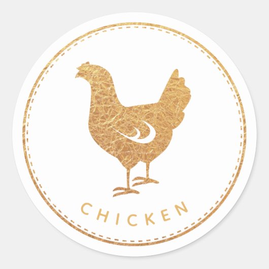 Sticker Rond Rustic Boho Chic Wildflowers Chicken Meal Choice (Devant)