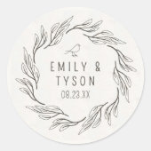 Sticker Rond Rustic Boho Mariage ID1109 (Devant)