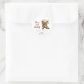 Sticker Rond Rustic Boots and Bubbly Western Bridal Shower (Sac)