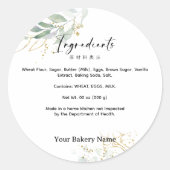 Sticker Rond Rustic Botanical Farmers Market Bakery Ingredient (Devant)
