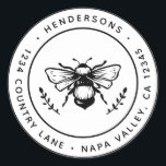 Sticker Rond Rustic Bumblebee Round Adresse de retour<br><div class="desc">Créez Votre Propre Sticker D'Adresse De Retour Rond Classique. Pour une personnalisation plus avancée de cette conception,  veuillez cliquer sur le bouton "Personnaliser" ci-dessus !</div>