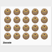Sticker Rond Rustic Burlap Sunflower Wedding Favoriser (Feuille)