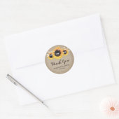 Sticker Rond Rustic Burlap Sunflower Wedding Favoriser (Enveloppe)