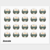 Sticker Rond Rustic Camp Weekend Retraite Bachelorette (Feuille)