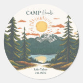 Sticker Rond Rustic Camp Weekend Retraite Bachelorette (Devant)