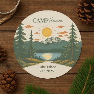 Sticker Rond Rustic Camp Weekend Retraite Bachelorette