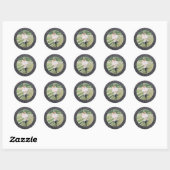 Sticker Rond Rustic Chalkboard Mariage Photo Return Adresse (Feuille)