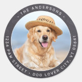 Sticker Rond Rustic Chalkboard Photo Adresse de retour (Devant)
