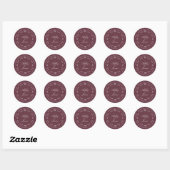 Sticker Rond Rustic Chic Future M. Mme Mariage Retour Adresse (Feuille)