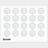 Sticker Rond Rustic Chic Mariage Monogramme Adresse de retour B (Feuille)
