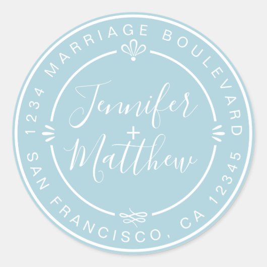 Sticker Rond Rustic Chic Mariage Monogramme Adresse de retour B (Devant)