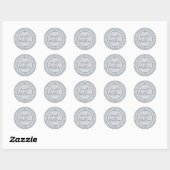 Sticker Rond Rustic Chic Mariage Retour Adresse Pastel Blue (Feuille)