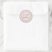 Sticker Rond Rustic Chic Mariage Retour Adresse Pastel Pink (Sac)