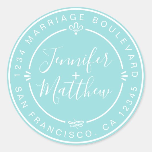 Sticker Rond Rustic Chic Monogrammes Noms Retourner Adresse Ble (Devant)