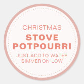 Sticker Rond Rustic Christmas Stove Potpourri (Devant)