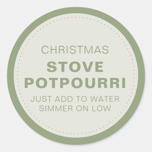 Sticker Rond Rustic Christmas Stove Potpourri (Devant)