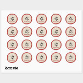 Sticker Rond Rustic Country Apple Party Favoriser (Feuille)