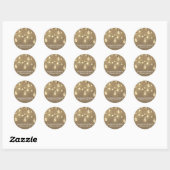Sticker Rond Rustic Country Burlap Mason Jar Mariage Faveurs (Feuille)