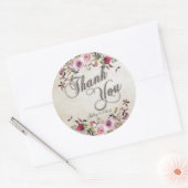 Sticker Rond Rustic Country Grange Mariage Peonies Mason Jar (Enveloppe)