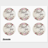 Sticker Rond Rustic Country Grange Mariage Peonies Mason Jar (Feuille)
