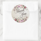 Sticker Rond Rustic Country Grange Mariage Peonies Mason Jar (Sac)