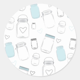 Sticker Rond Rustic Country Mason Jars Fête Favoriser