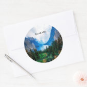 Sticker Rond Rustic Country Mountains Nature Pittoresque (Enveloppe)