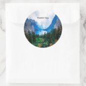 Sticker Rond Rustic Country Mountains Nature Pittoresque (Sac)