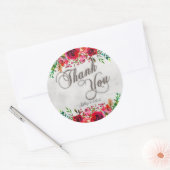 Sticker Rond Rustic Country Red Roses Printemps Mariage de prin (Enveloppe)
