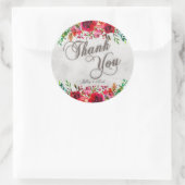 Sticker Rond Rustic Country Red Roses Printemps Mariage de prin (Sac)