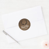 Sticker Rond Rustic Deer Antlers Pays Wood Barne Mariage (Enveloppe)