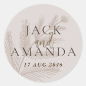 Sticker Rond Rustic Elegance Floral Mariage papeterie autocolla (Devant)
