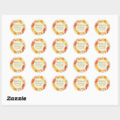 Sticker Rond Rustic Fall laisse un Mariage de crème élégant (Feuille)