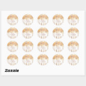Sticker Rond Rustic Fall Trees Terracotta fête d'anniversaire (Feuille)