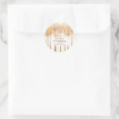 Sticker Rond Rustic Fall Trees Terracotta fête d'anniversaire (Sac)