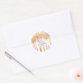 Sticker Rond Rustic Fall Trees Terracotta fête d'anniversaire (Enveloppe)