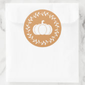 Sticker Rond Rustic Fall White Citrouille & Wreath (Sac)